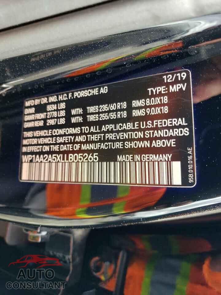 PORSCHE MACAN 2020 - WP1AA2A5XLLB05265