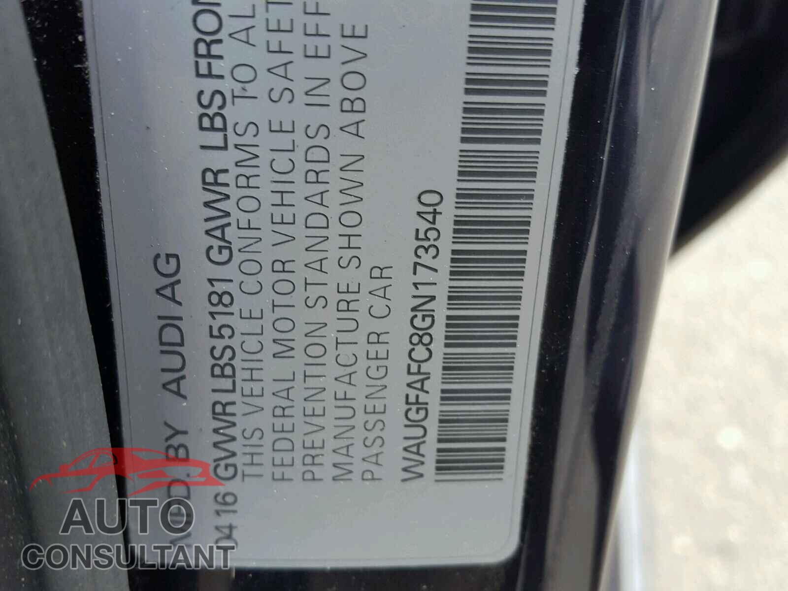AUDI A6 2016 - WAUGFAFC8GN173540
