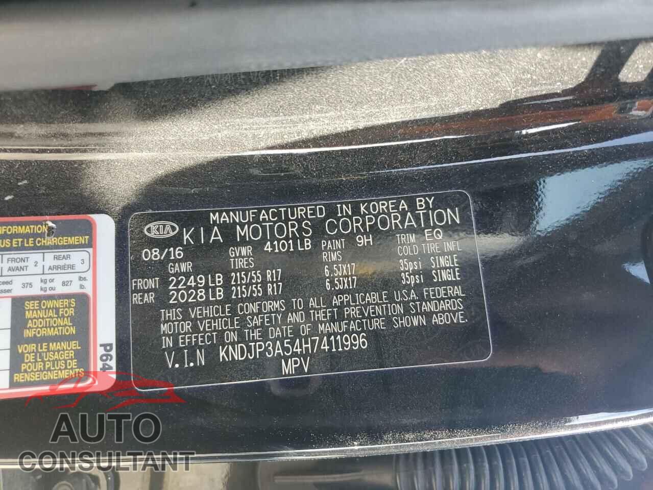 KIA SOUL 2017 - KNDJP3A54H7411996