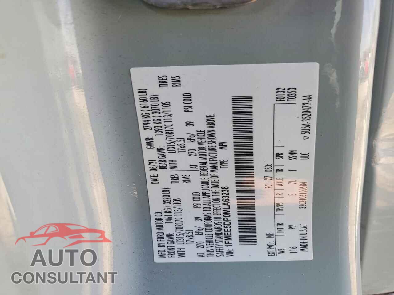FORD BRONCO 2021 - 1FMEE5DP0MLA63238