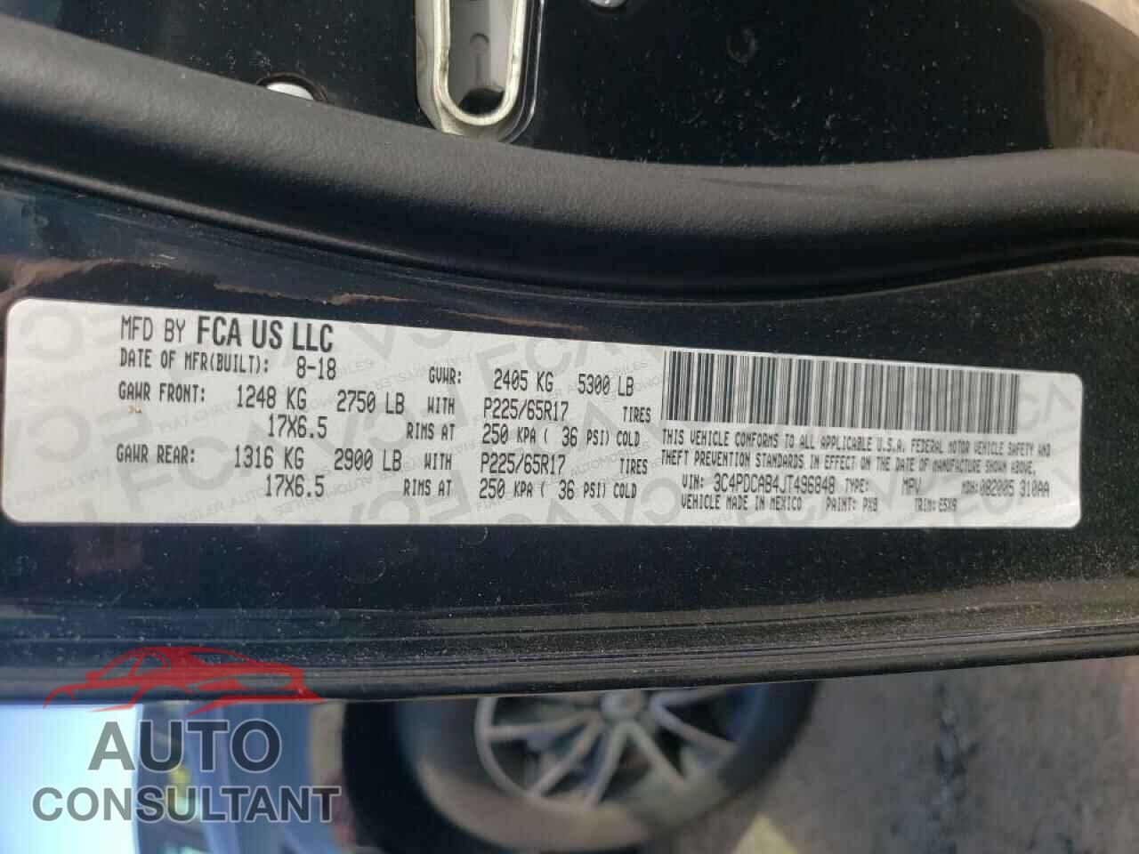 DODGE JOURNEY 2018 - 3C4PDCAB4JT496848