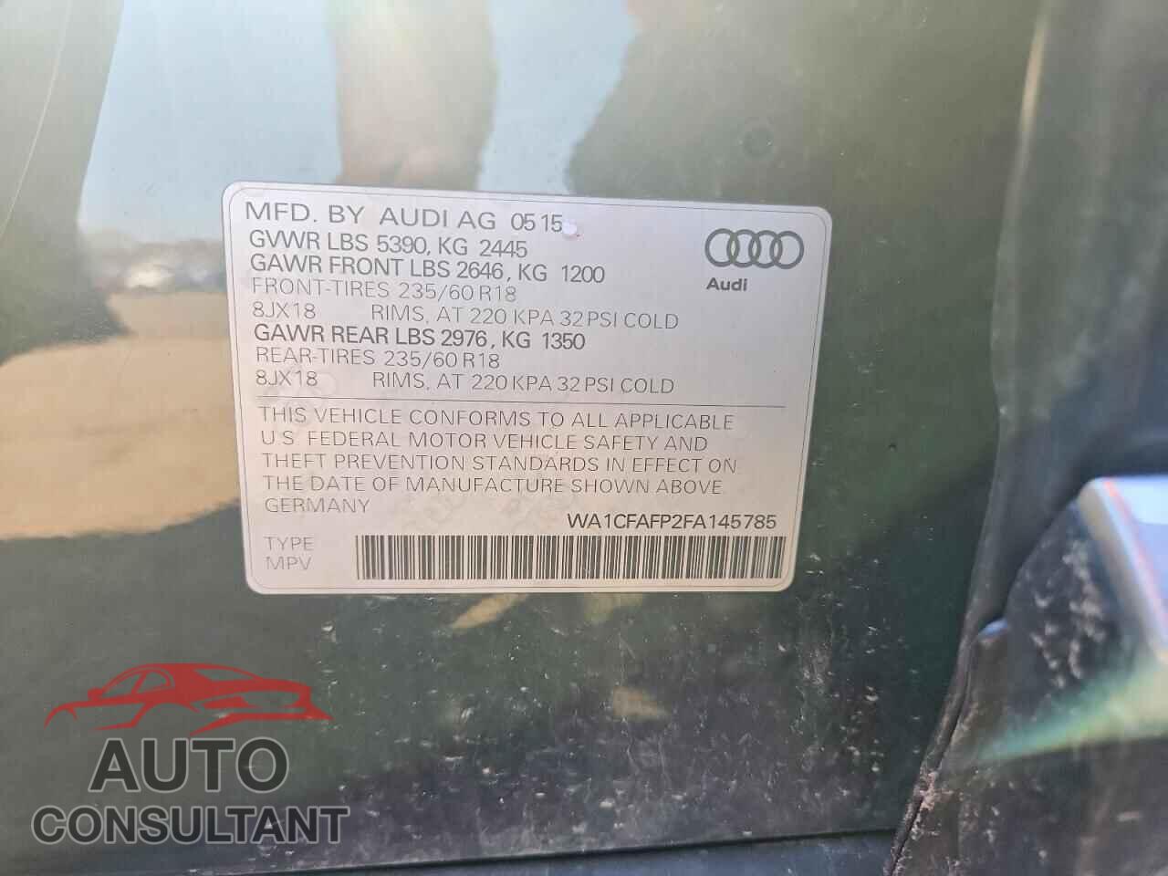 AUDI Q5 2015 - WA1CFAFP2FA145785