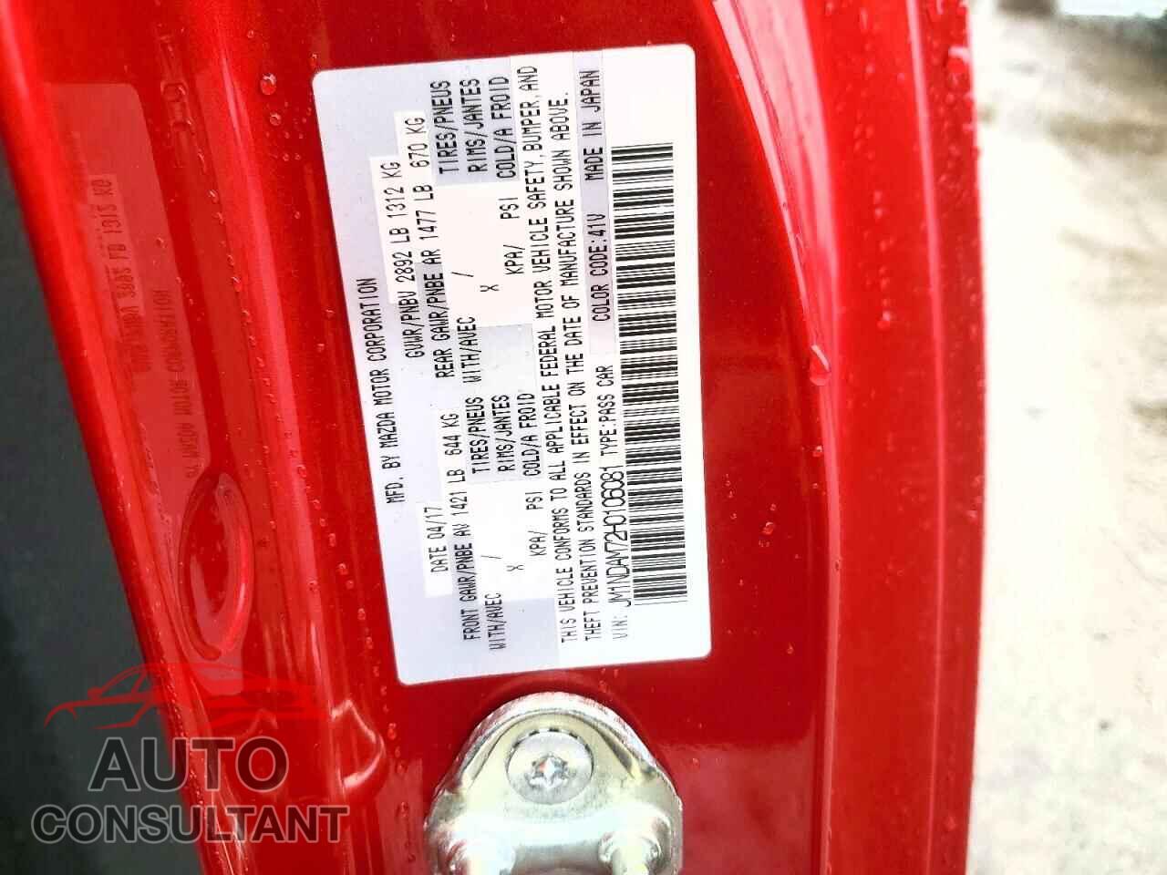 MAZDA MX5 2017 - JM1NDAM72H0106081
