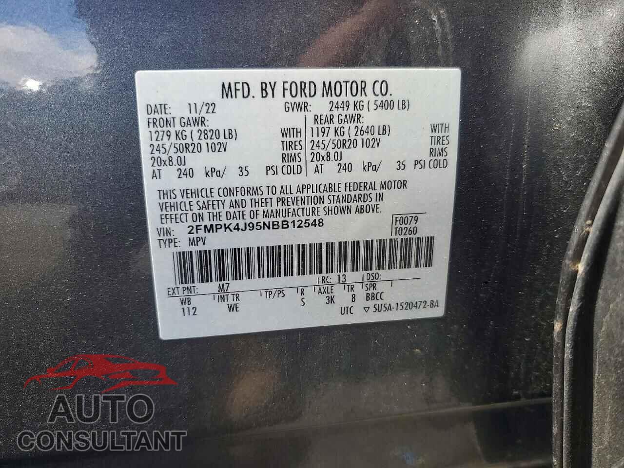 FORD EDGE 2022 - 2FMPK4J95NBB12548