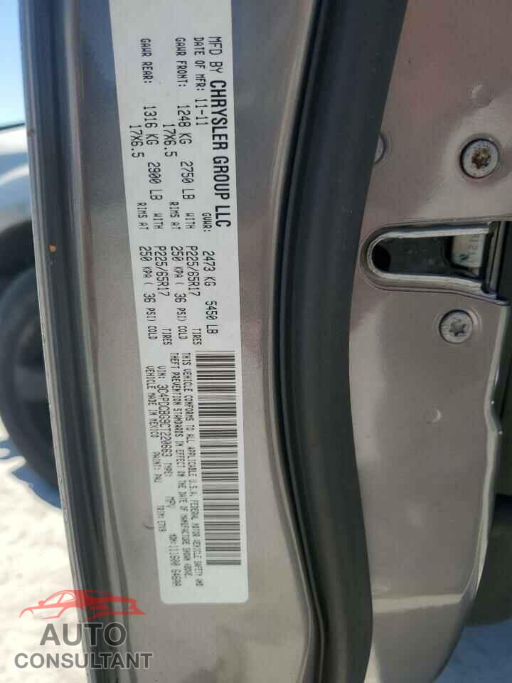 DODGE JOURNEY 2012 - 3C4PDCBG9CT220663