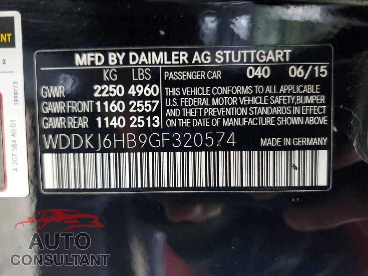 MERCEDES-BENZ E-CLASS 2016 - WDDKJ6HB9GF320574