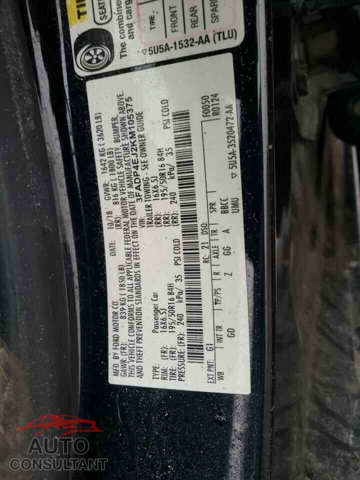 FORD FIESTA 2019 - 3FADP4EJ2KM105375