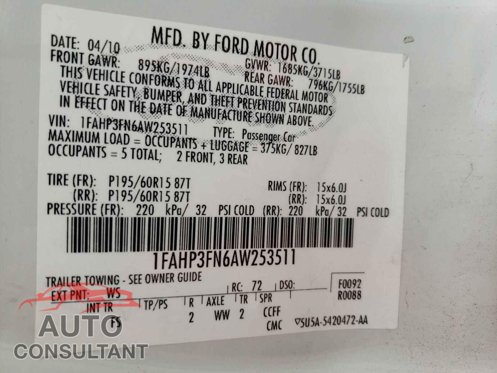 FORD FLEX 2016 - 2FMGK5B87GBA15513