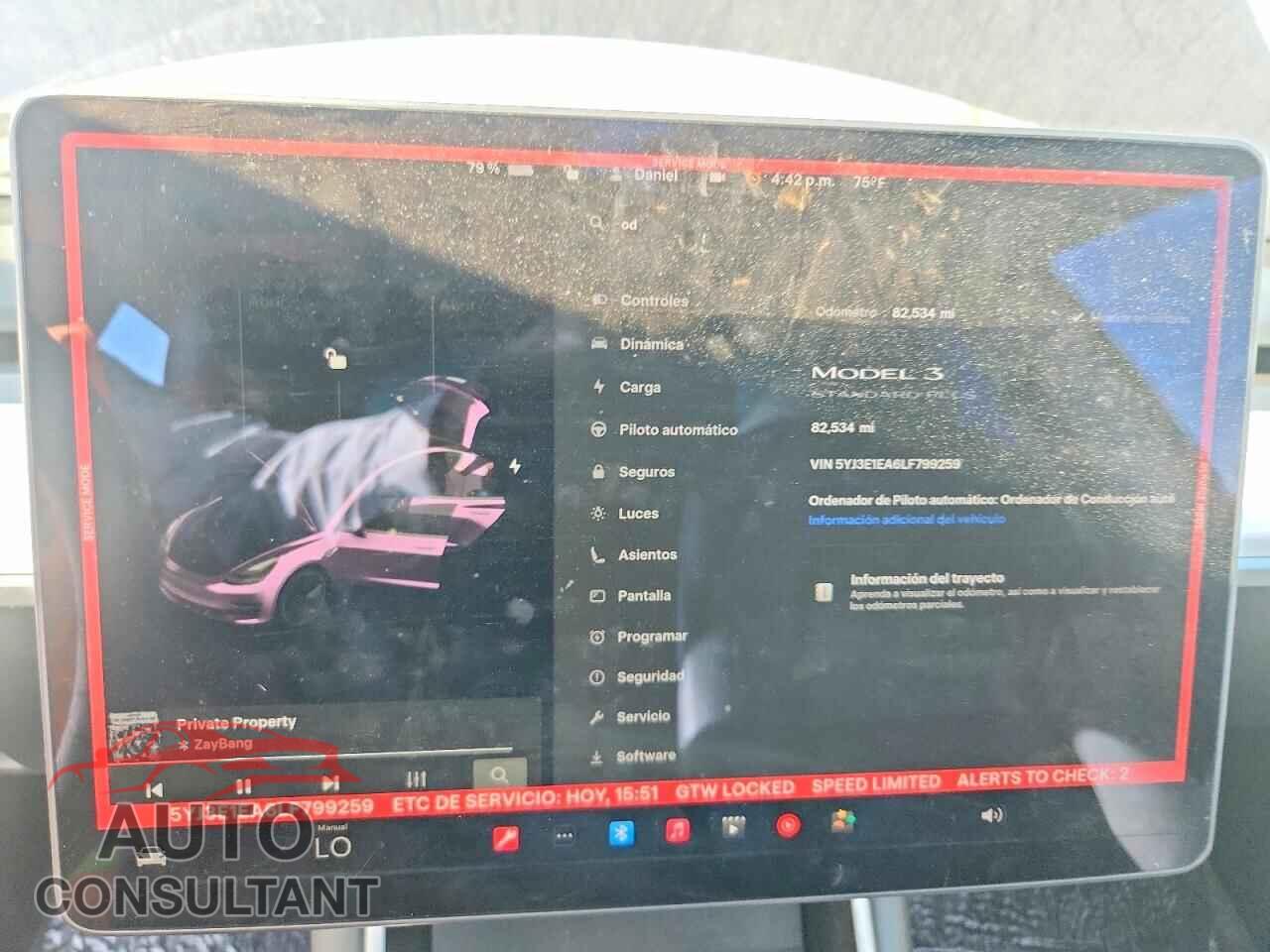 TESLA MODEL 3 2020 - 5YJ3E1EA6LF799259