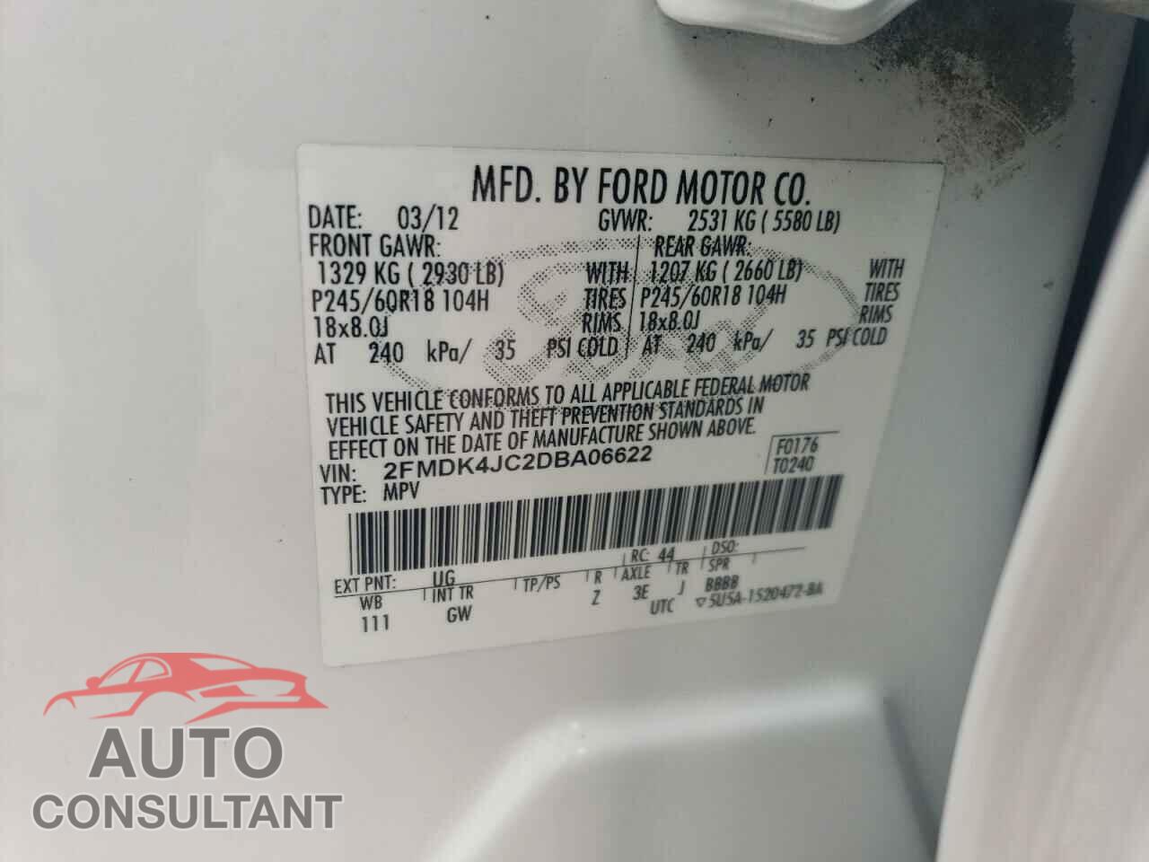 FORD EDGE 2013 - 2FMDK4JC2DBA06622
