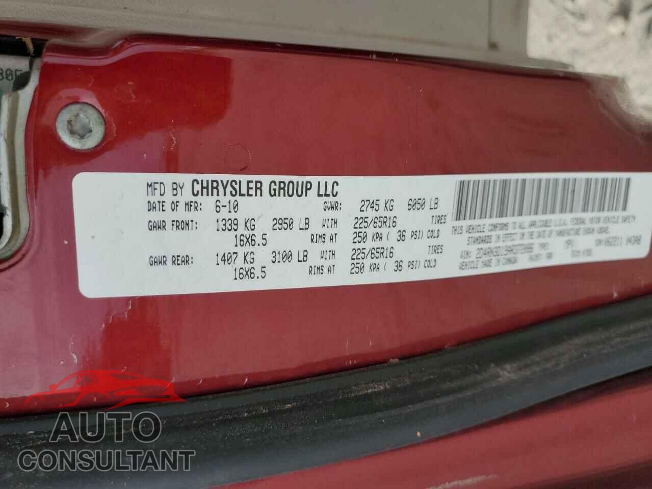 DODGE CARAVAN 2010 - 2D4RN3D19AR372086