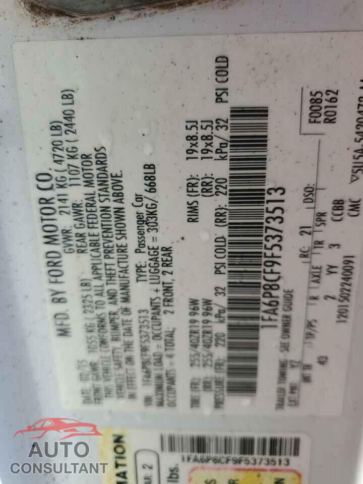 FORD MUSTANG 2015 - 1FA6P8CF9F5373513