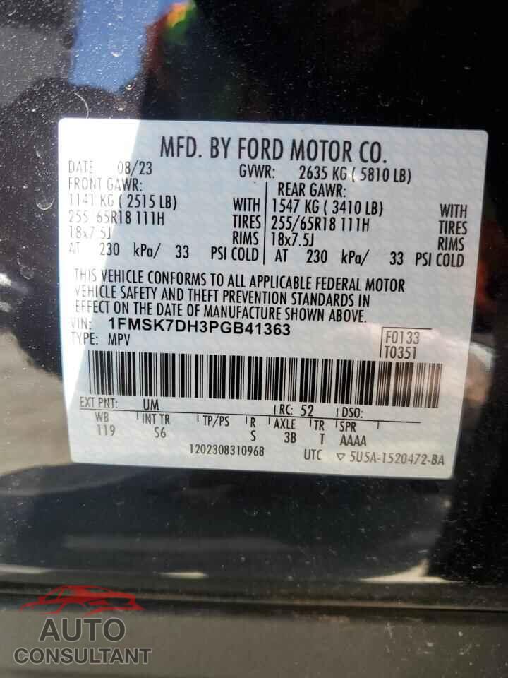 FORD EXPLORER 2023 - 1FMSK7DH3PGB41363