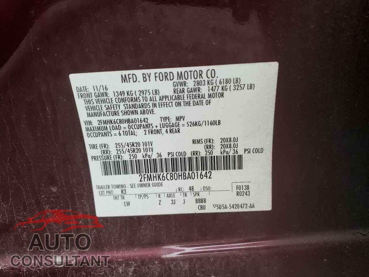 FORD FLEX 2017 - 2FMHK6C80HBA01642