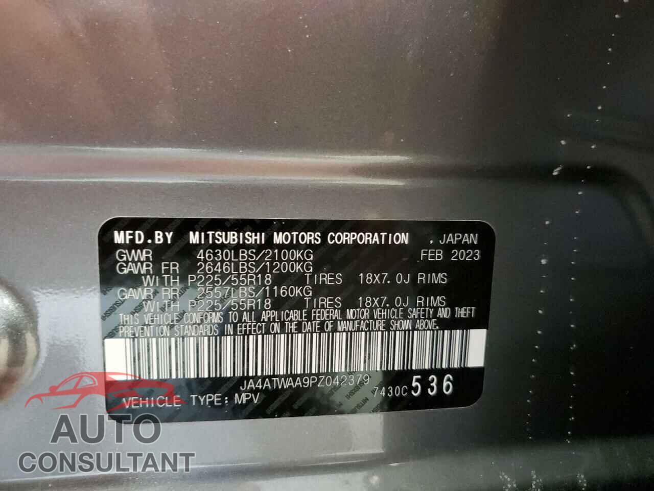 MITSUBISHI ECLIPSE 2023 - JA4ATWAA9PZ042379