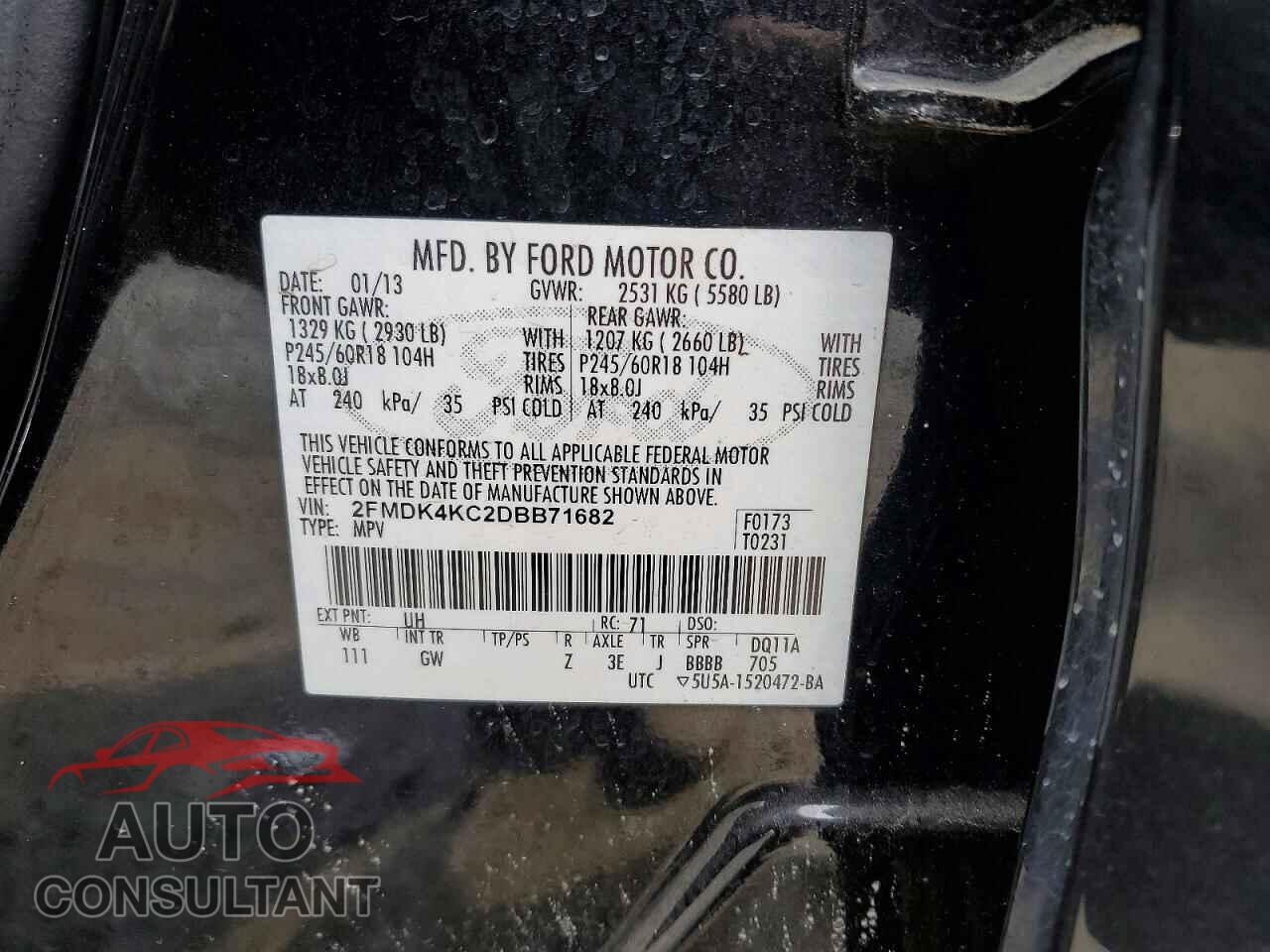 FORD EDGE 2013 - 2FMDK4KC2DBB71682