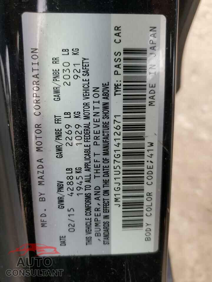 MAZDA 6 2016 - JM1GJ1U57G1412671
