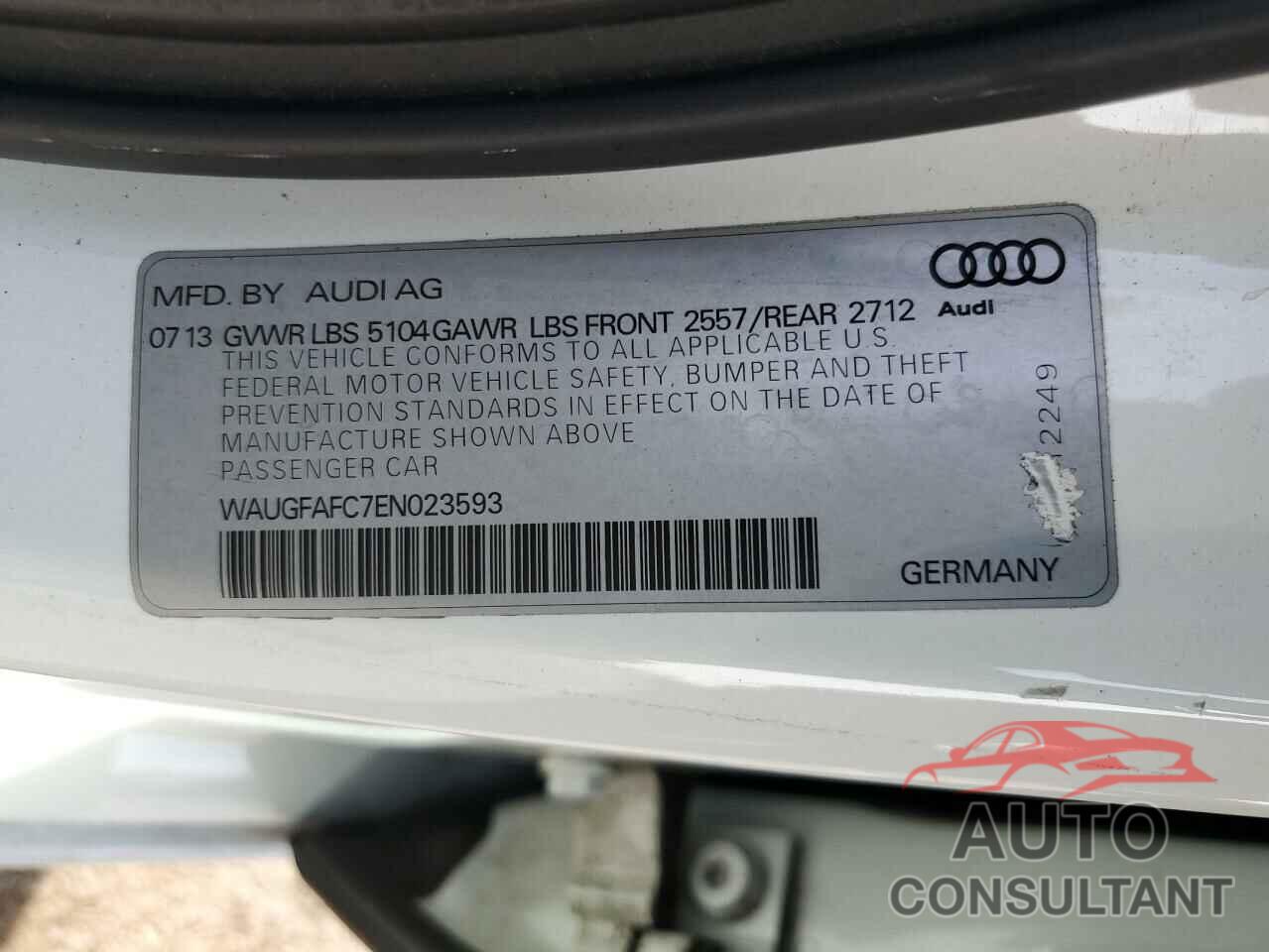 AUDI A6 2014 - WAUGFAFC7EN023593