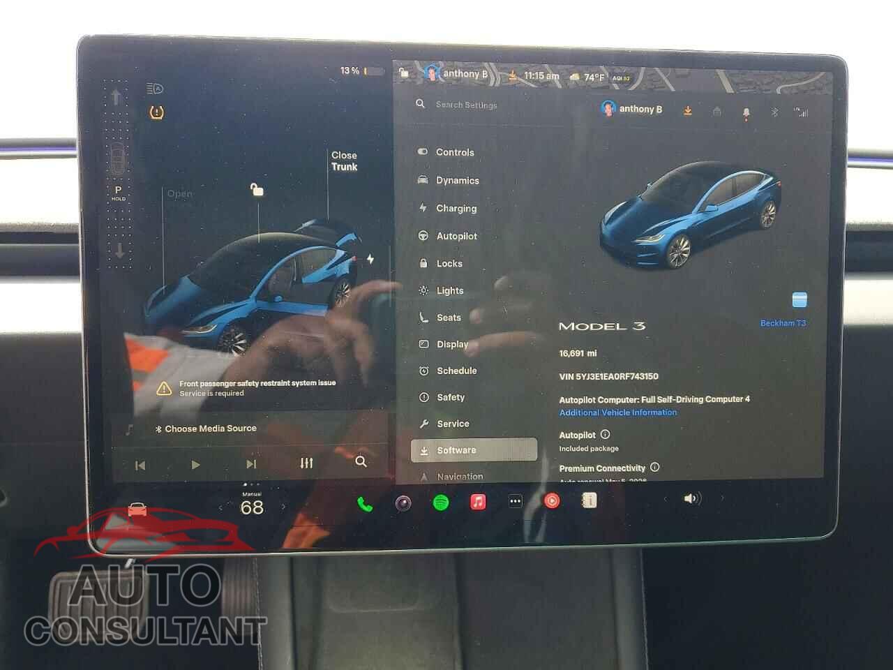 TESLA MODEL 3 2024 - 5YJ3E1EA0RF743150