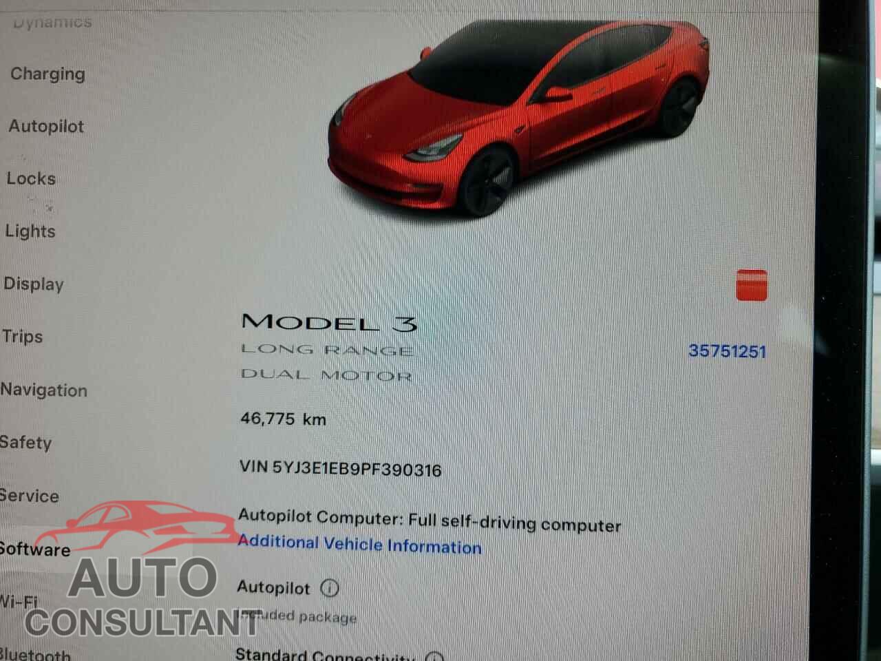 TESLA MODEL 3 2023 - 5YJ3E1EB9PF390316
