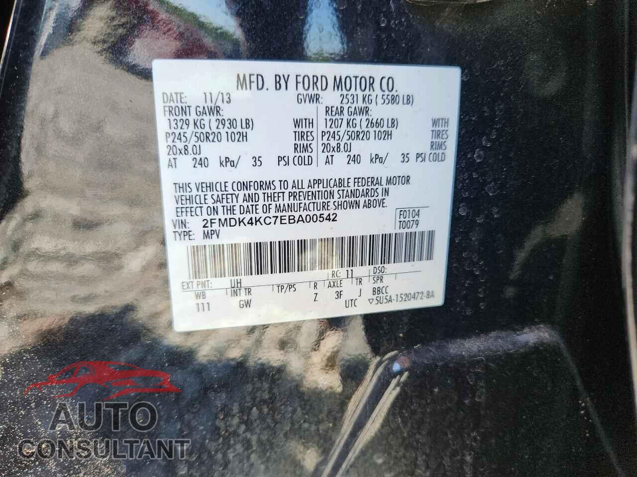 FORD EDGE 2014 - 2FMDK4KC7EBA00542