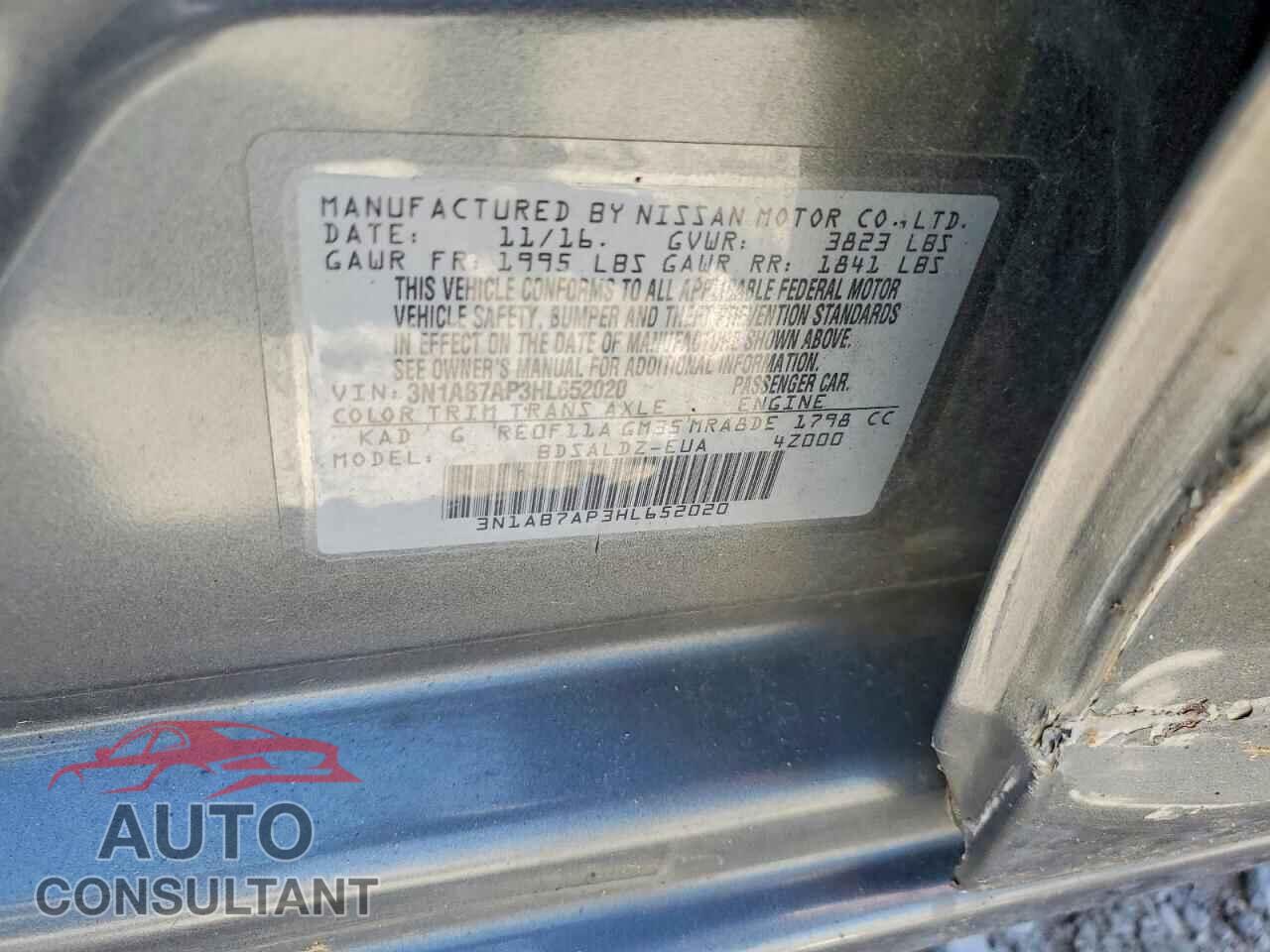 NISSAN SENTRA 2017 - 3N1AB7AP3HL652020