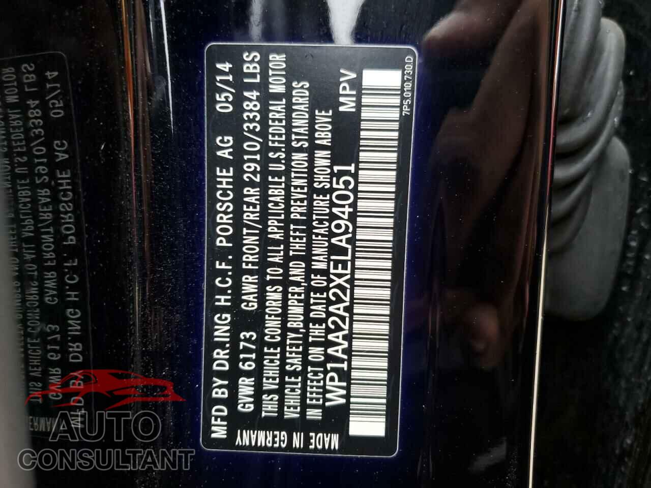 PORSCHE CAYENNE 2014 - WP1AA2A2XELA94051