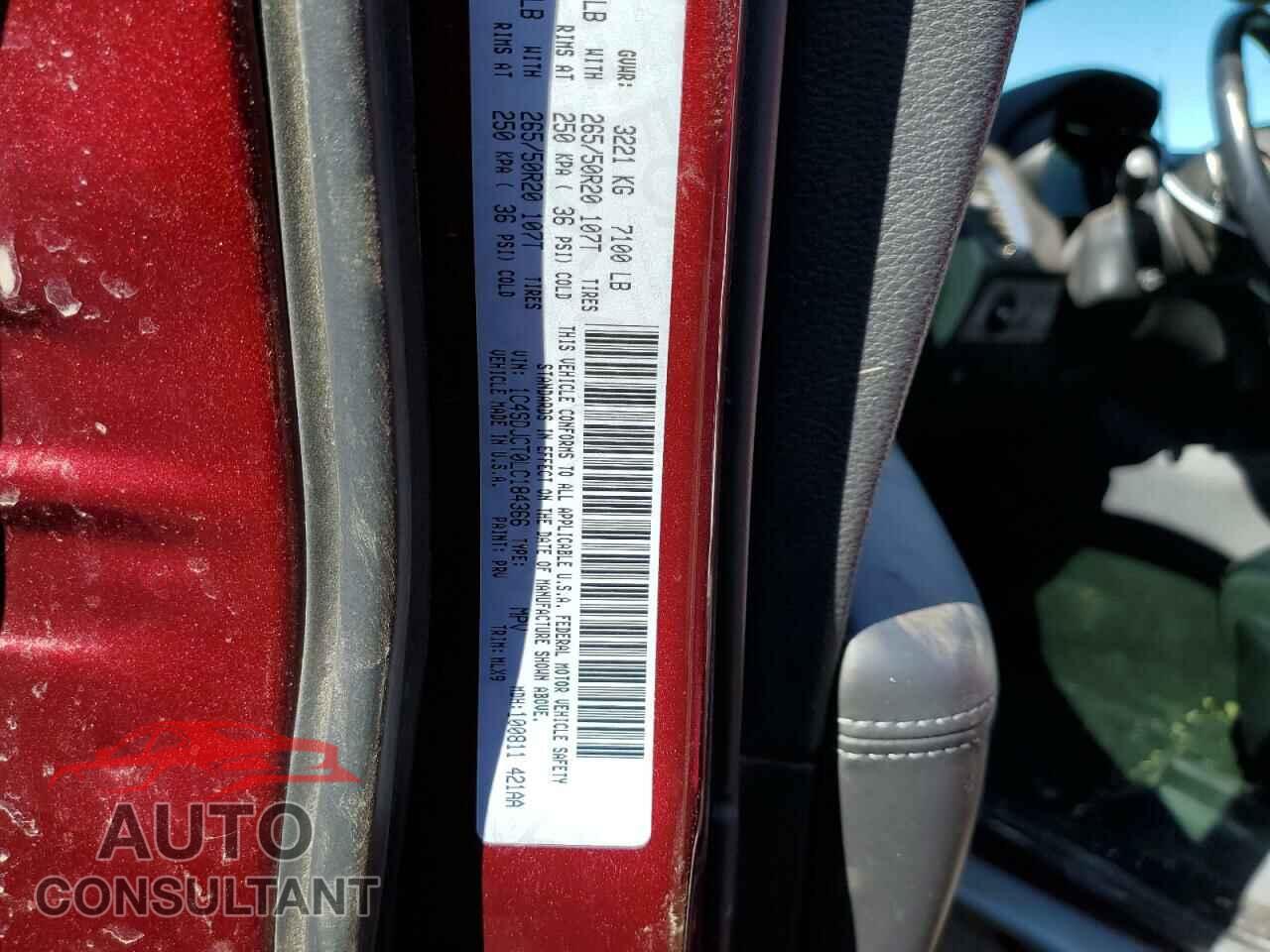 DODGE DURANGO 2020 - 1C4SDJCT0LC184366