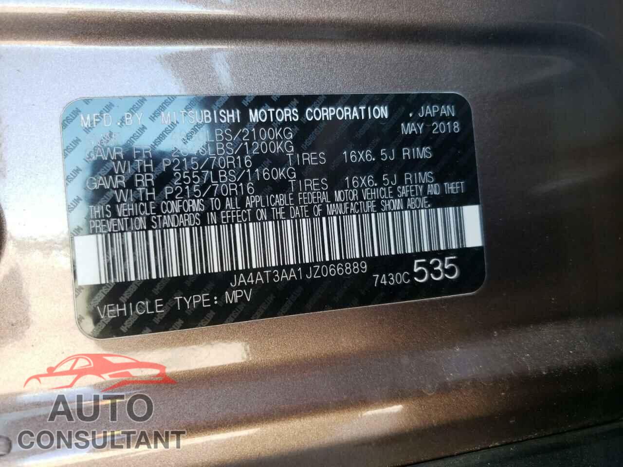 MITSUBISHI ECLIPSE 2018 - JA4AT3AA1JZ066889