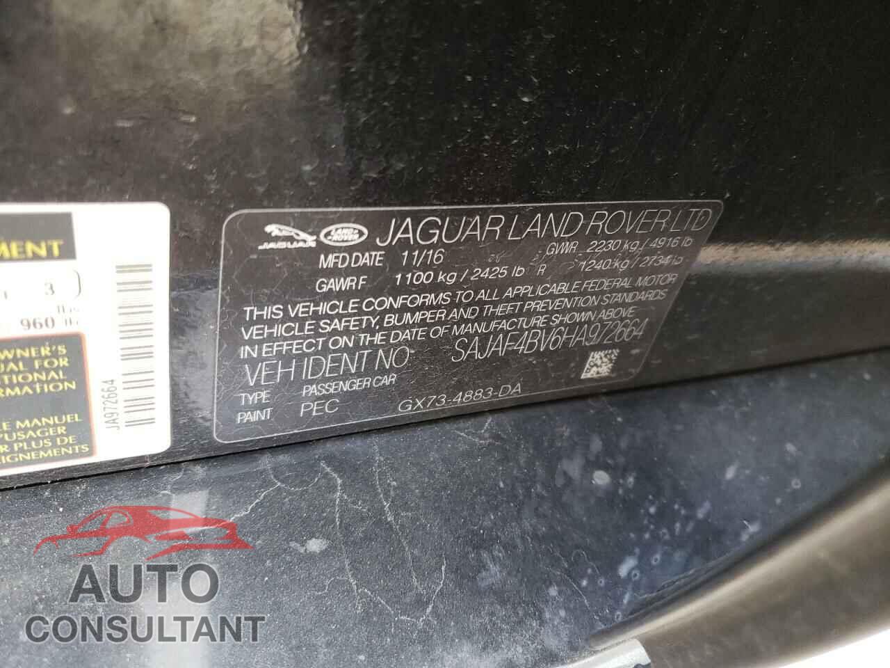 JAGUAR XE 2017 - SAJAF4BV6HA972664