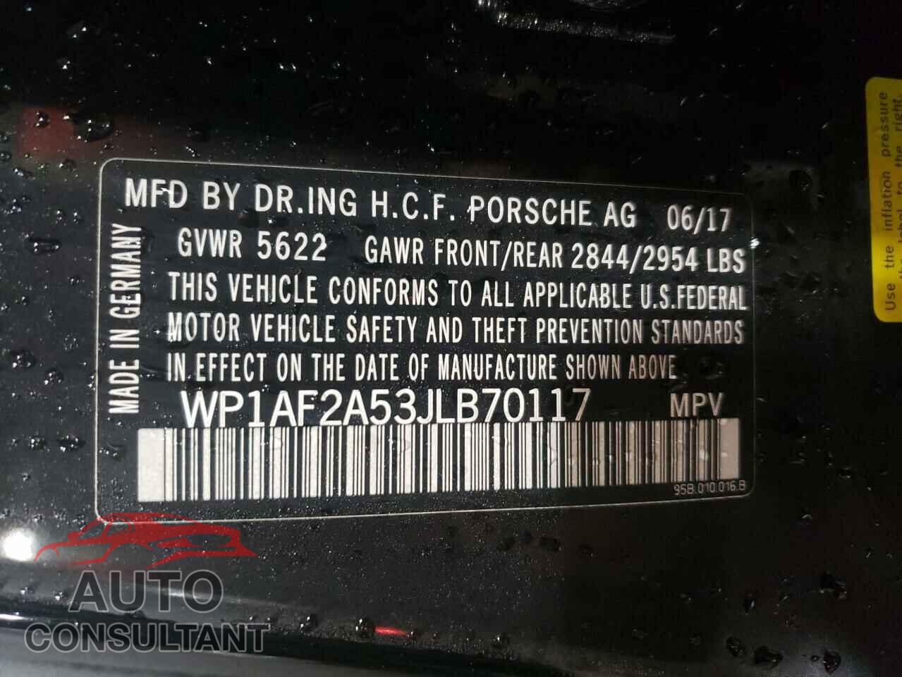 PORSCHE MACAN 2018 - WP1AF2A53JLB70117