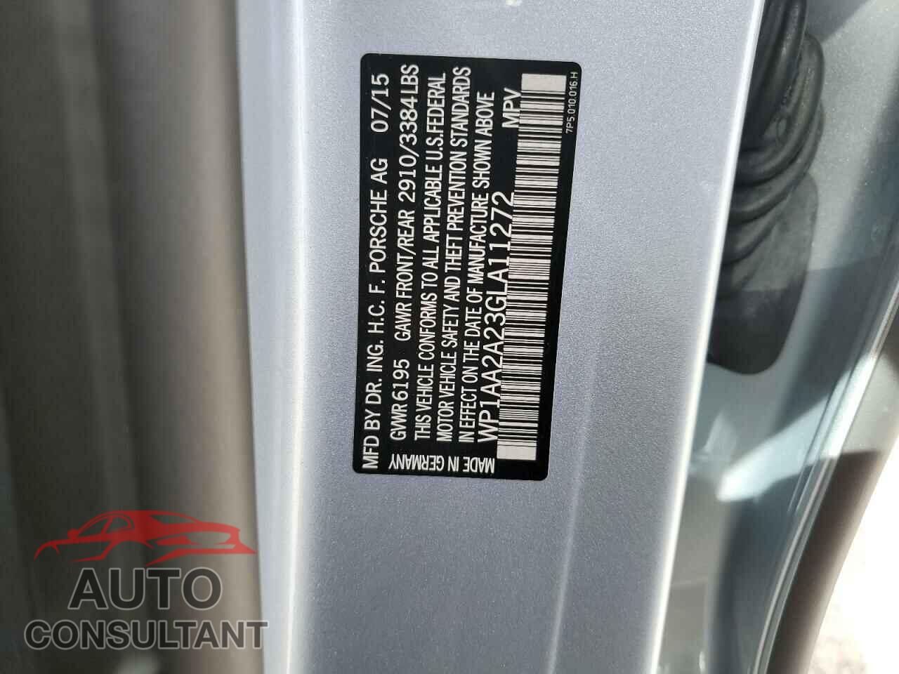 PORSCHE CAYENNE 2016 - WP1AA2A23GLA11272