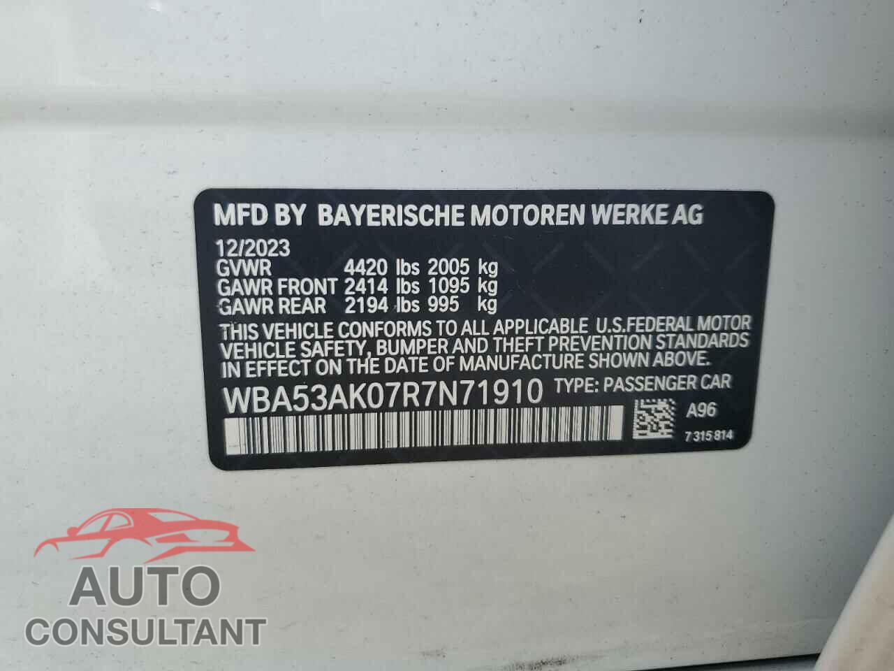 BMW 2 SERIES 2024 - WBA53AK07R7N71910