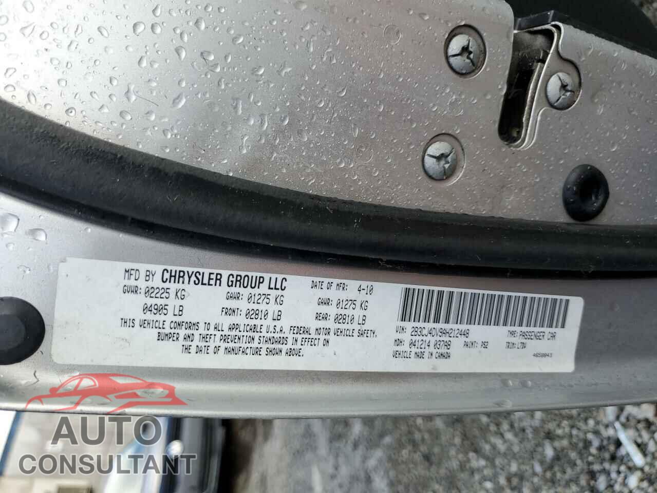DODGE CHALLENGER 2010 - 2B3CJ4DV9AH212448