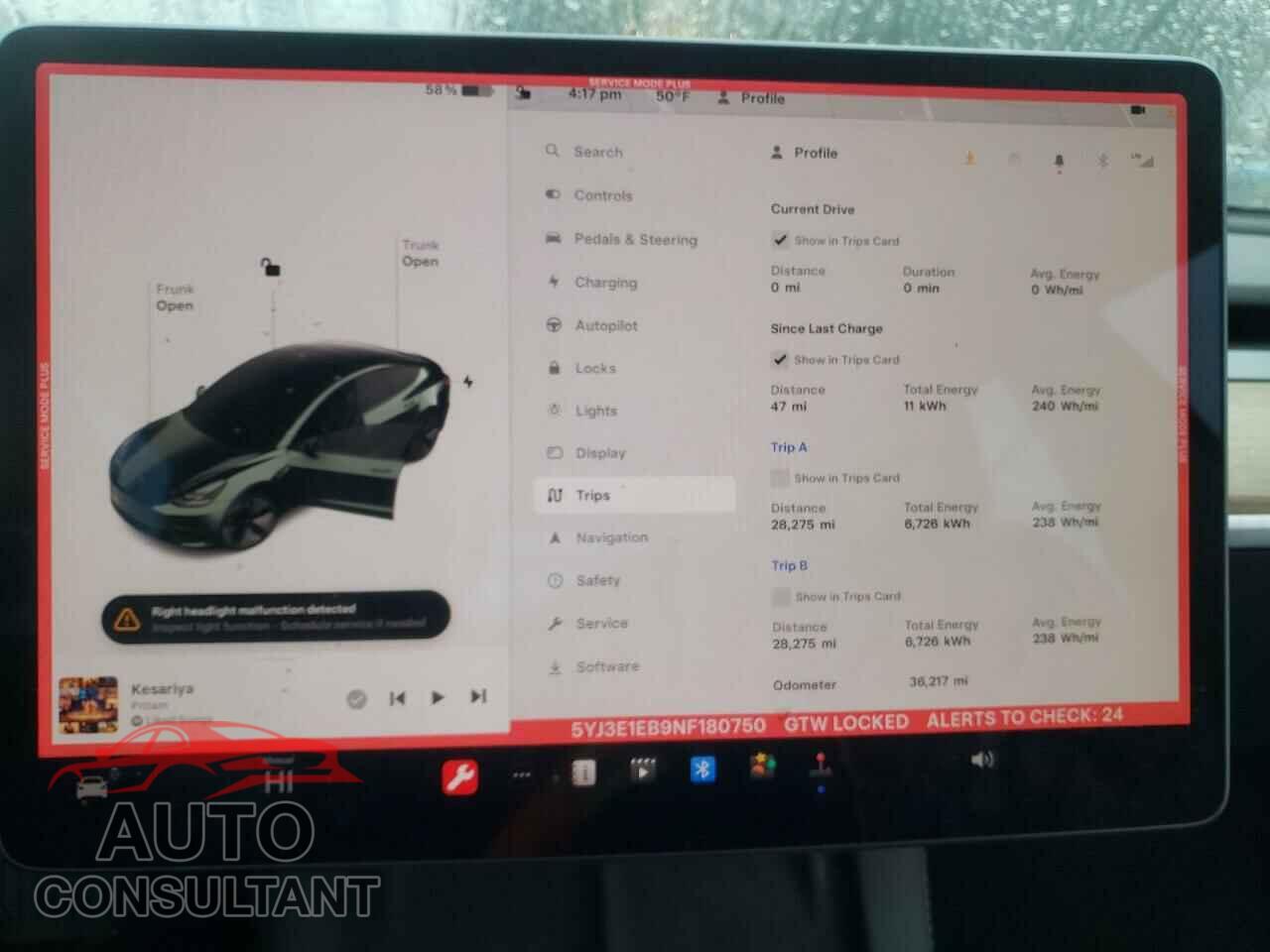 TESLA MODEL 3 2022 - 5YJ3E1EB9NF180750