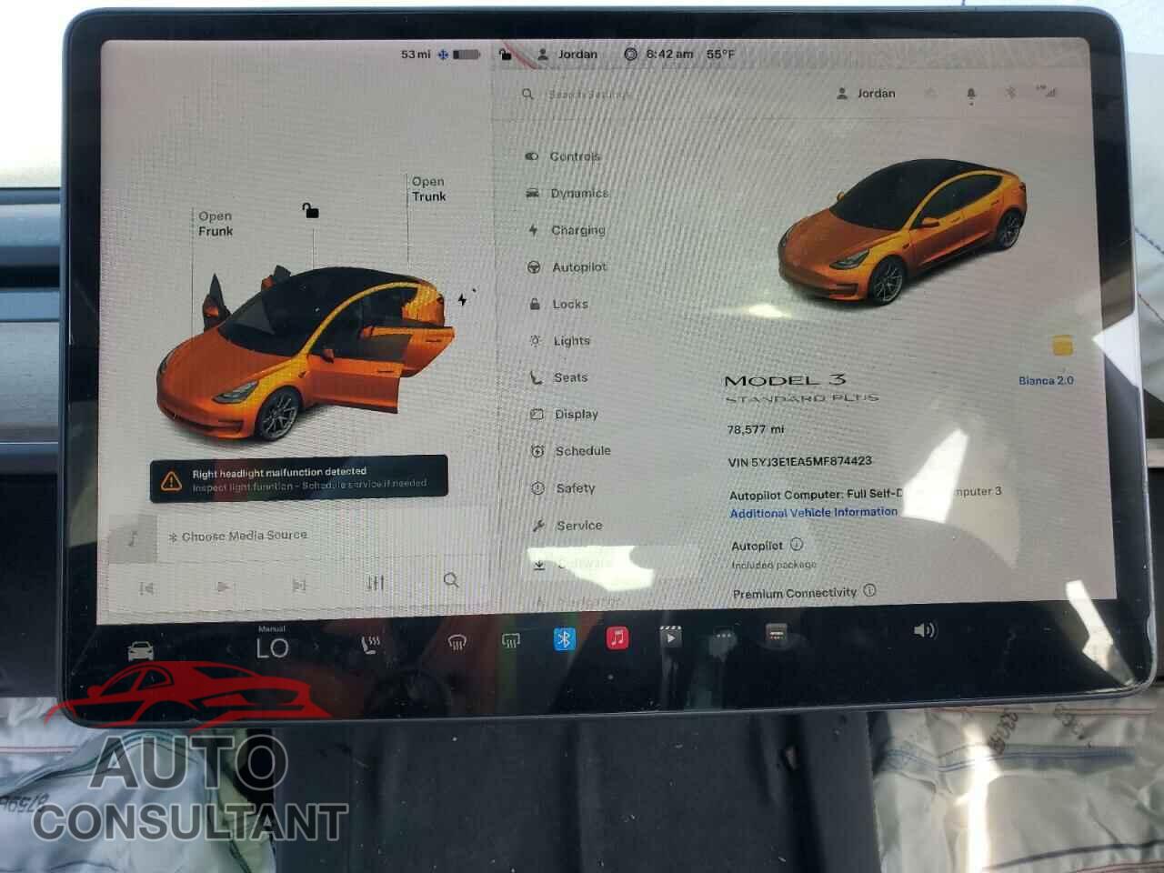 TESLA MODEL 3 2021 - 5YJ3E1EA5MF874423