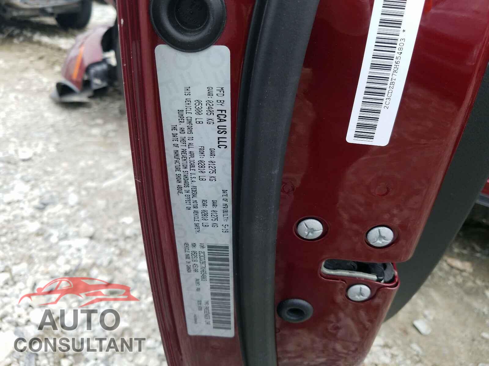DODGE CHALLENGER 2019 - 2C3CDZBT7KH654803