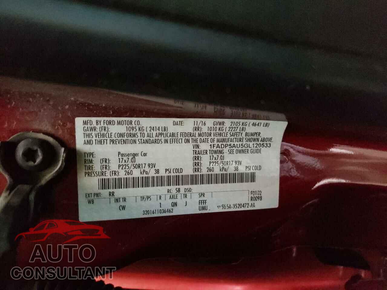 FORD CMAX 2016 - 1FADP5AU5GL120533