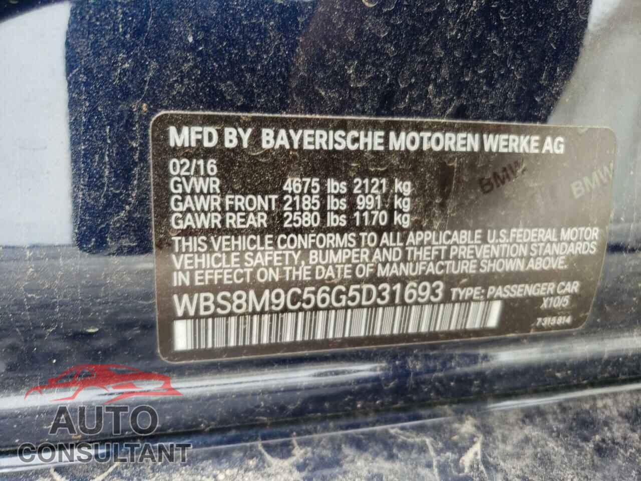 BMW M3 2016 - WBS8M9C56G5D31693