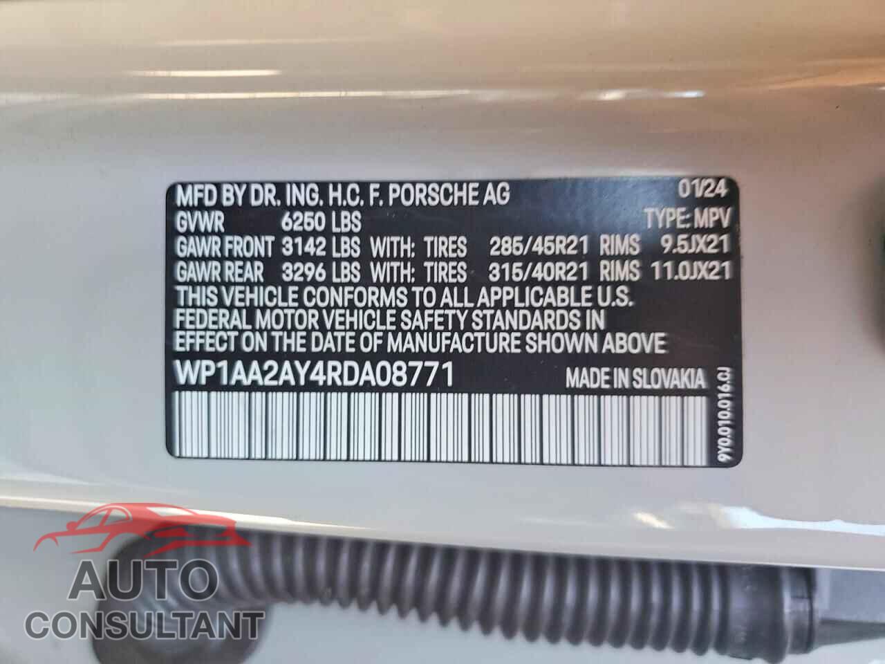 PORSCHE CAYENNE 2024 - WP1AA2AY4RDA08771
