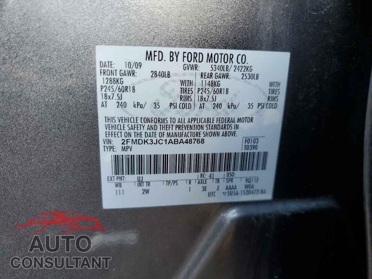 FORD EDGE 2010 - 2FMDK3JC1ABA48768