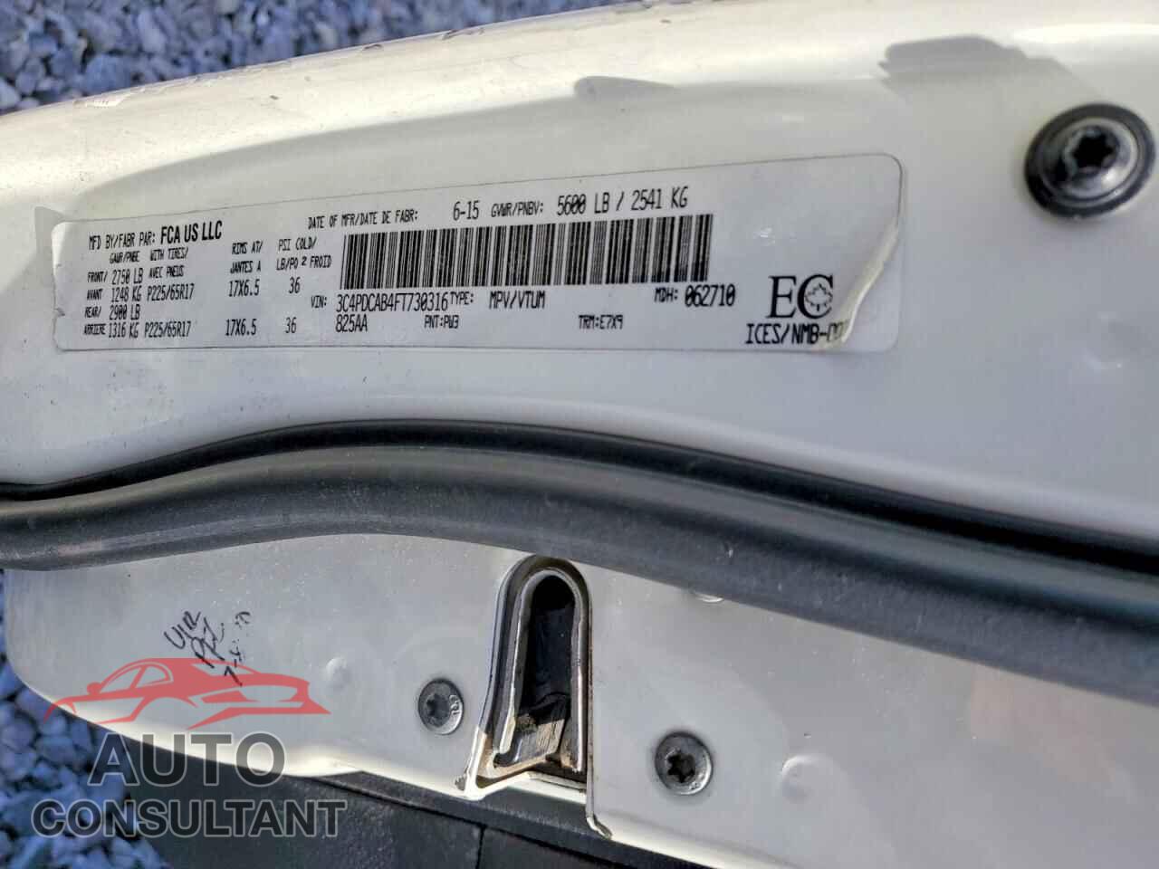 DODGE JOURNEY 2015 - 3C4PDCAB4FT730316