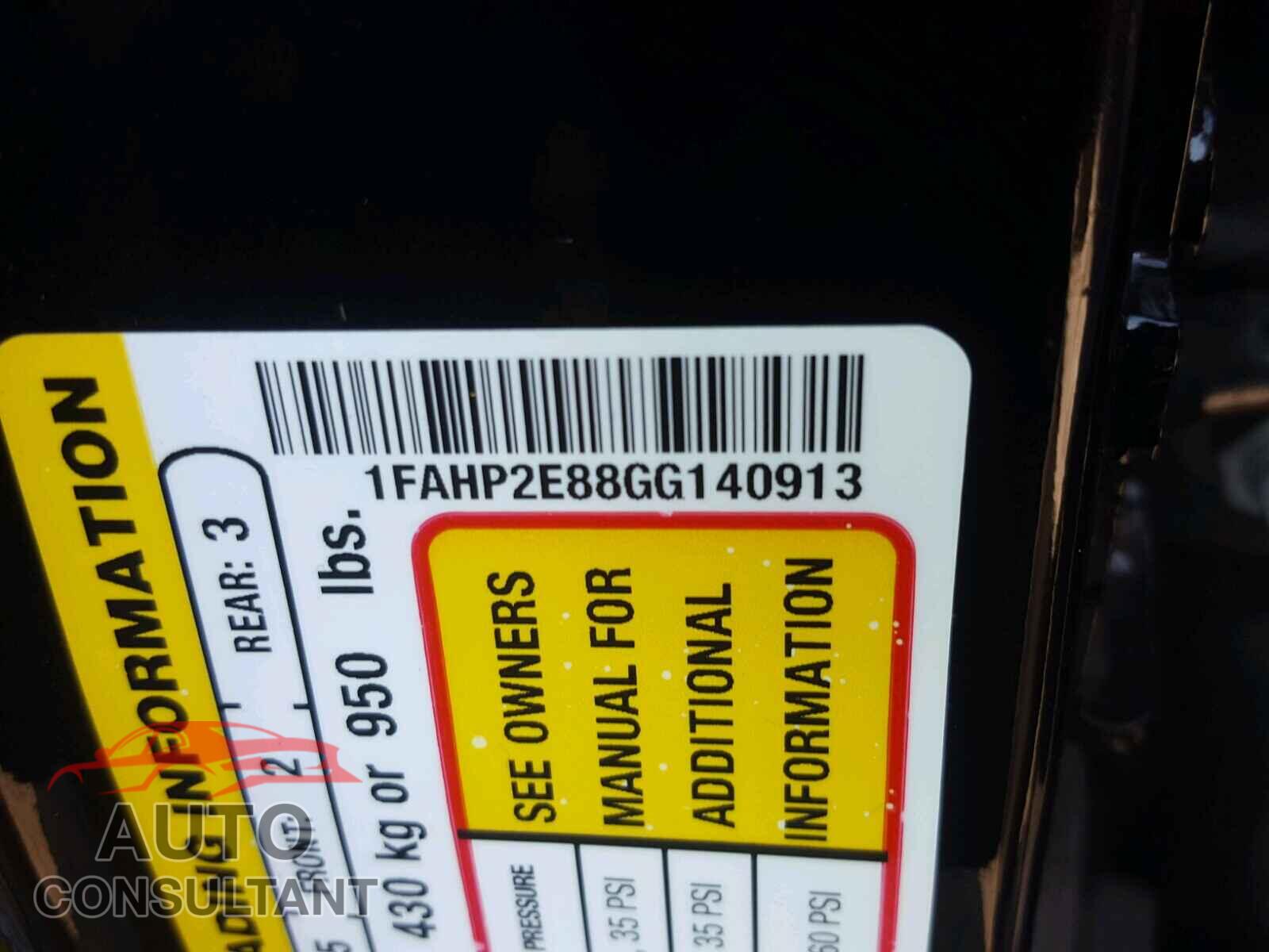 FORD TAURUS 2016 - 1FAHP2E88GG140913
