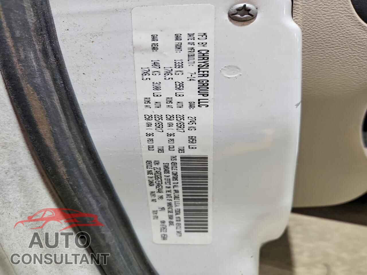 DODGE CARAVAN 2014 - 2C4RDGBG7ER462440