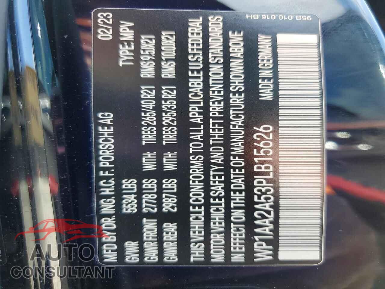 PORSCHE MACAN 2023 - WP1AA2A53PLB15626