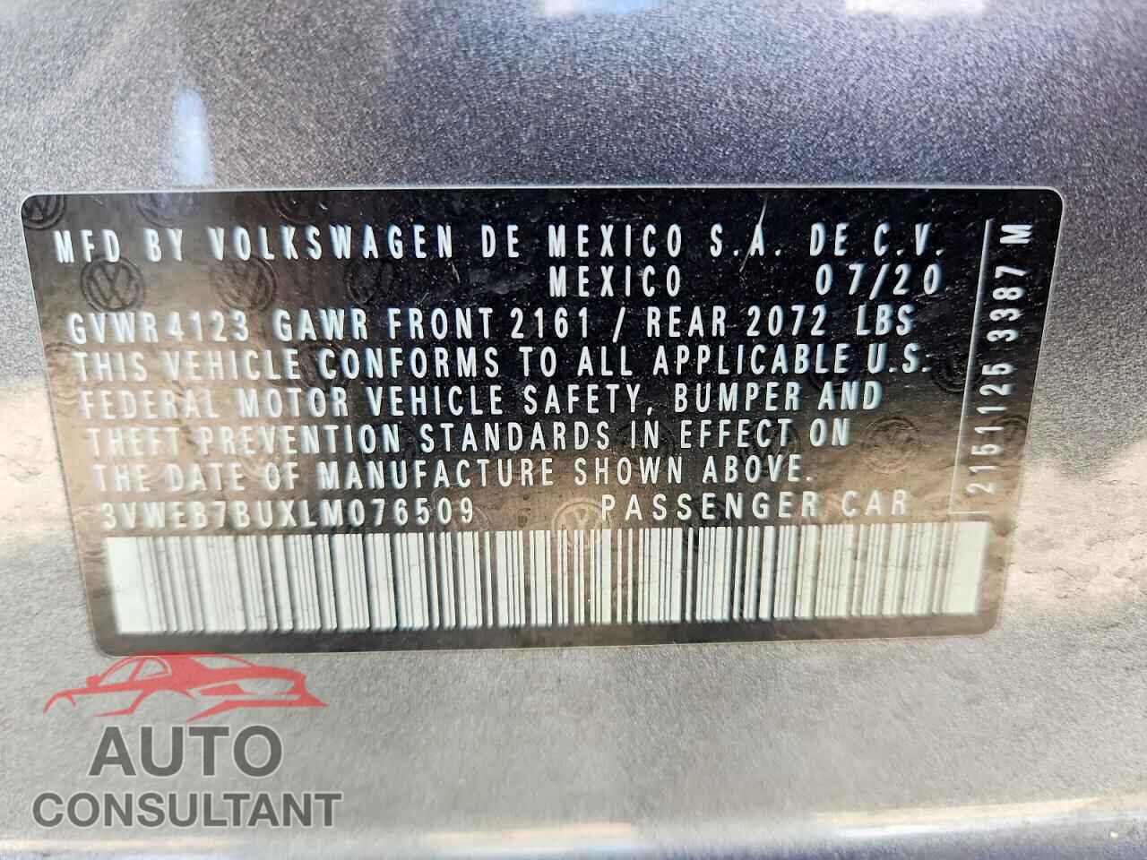 VOLKSWAGEN JETTA 2020 - 3VWEB7BUXLM076509