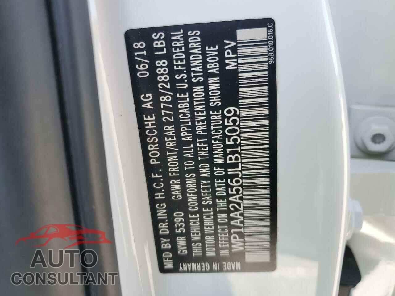 PORSCHE MACAN 2018 - WP1AA2A56JLB15059
