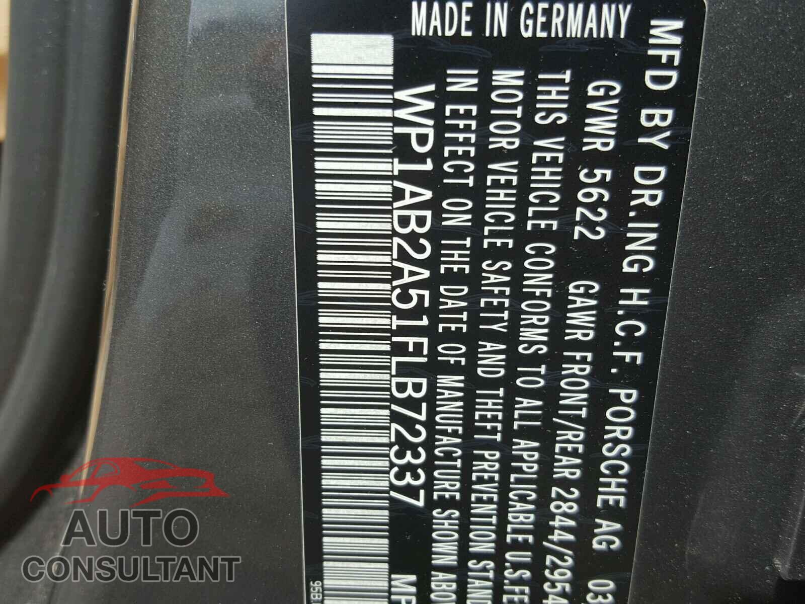 PORSCHE MACAN S 2015 - WP1AB2A51FLB72337