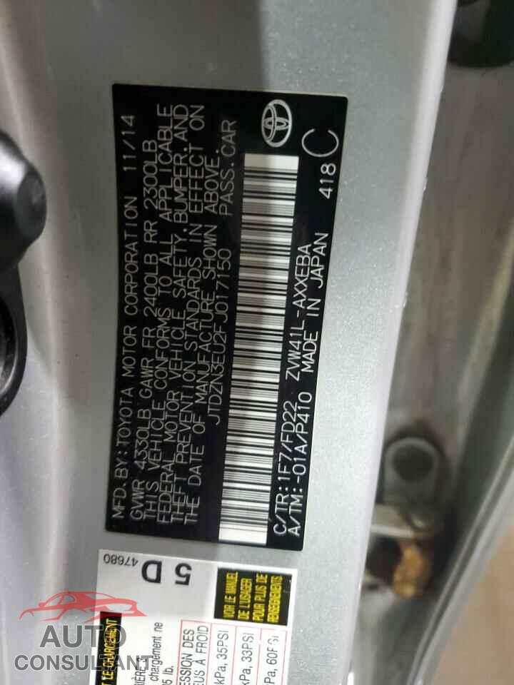 TOYOTA PRIUS 2015 - JTDZN3EU2FJ017150