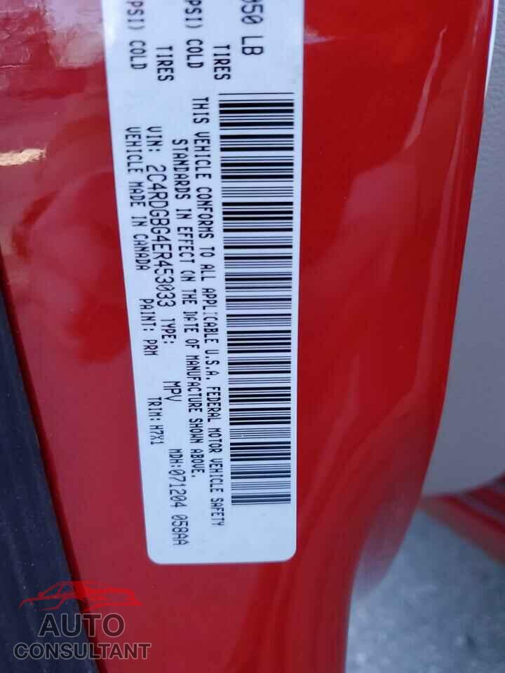 DODGE CARAVAN 2014 - 2C4RDGBG4ER453033